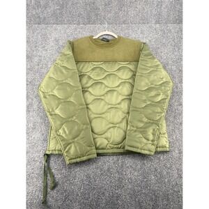 Babylon LA Quilted Pullover Sweatshirt Mens Small Olive Green Military Style